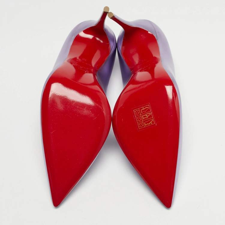 Pre Owned Christian Louboutin Kate Size 38 Metallic Leather Pumps