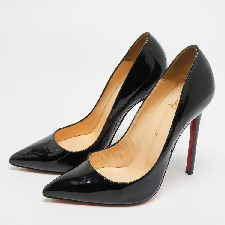 Pre Owned Christian Louboutin Pigalle Size 39.5 Black Patent Leather Pumps