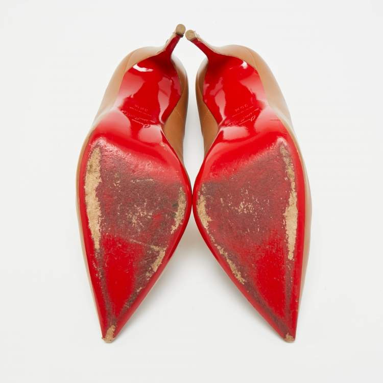 مملوكة مسبقًا Christian Louboutin So Kate Size 39.5 Brown Leather Pumps