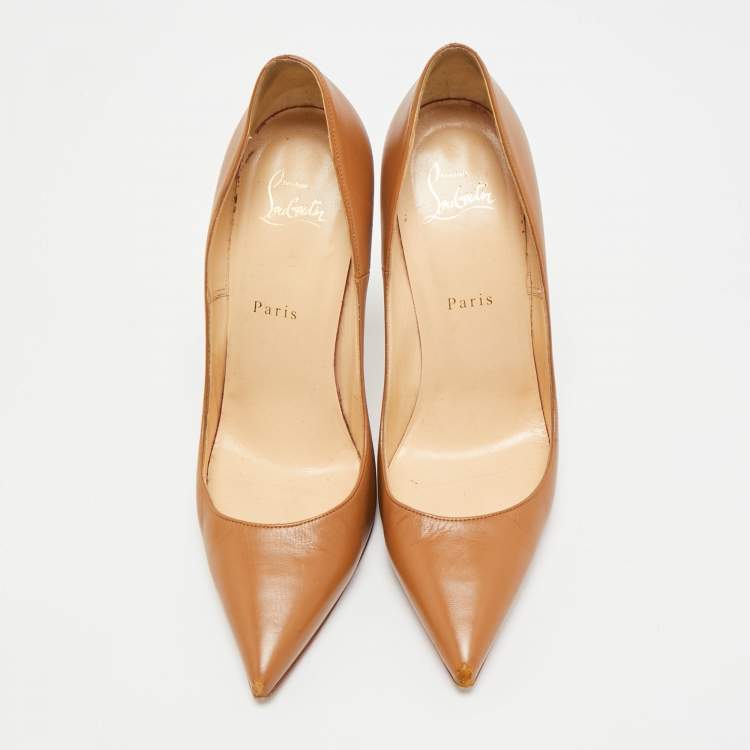 مملوكة مسبقًا Christian Louboutin So Kate Size 39.5 Brown Leather Pumps