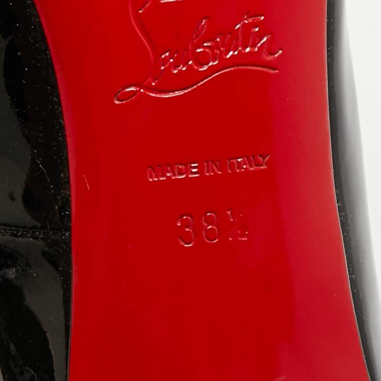 مملوكة مسبقًا Christian Louboutin Ron Ron Size 38.5 Black Patent Leather Pumps