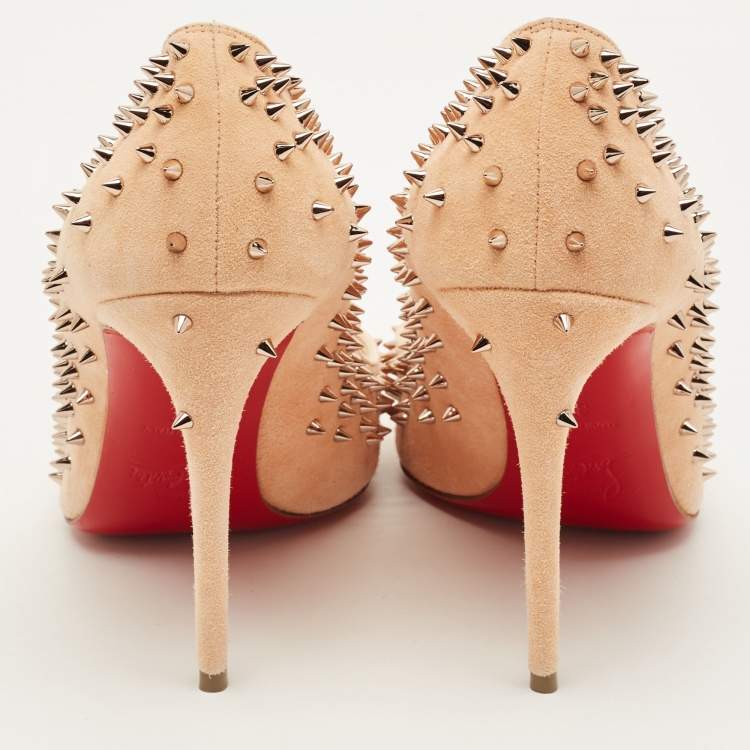 Pre Owned Christian Louboutin Escarpic Size 37 Beige Suede Pumps