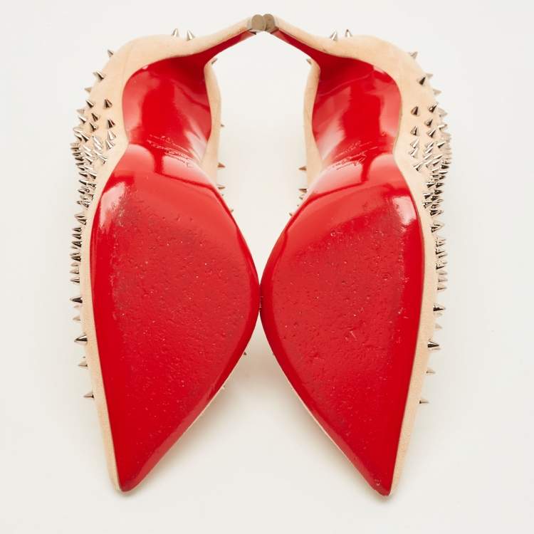 Pre Owned Christian Louboutin Escarpic Size 37 Beige Suede Pumps