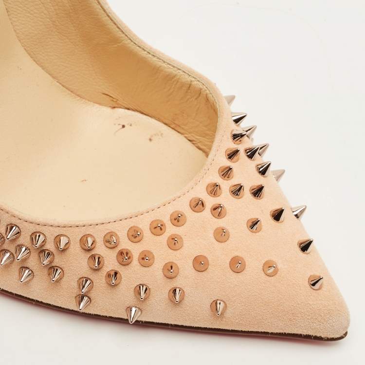 Pre Owned Christian Louboutin Escarpic Size 37 Beige Suede Pumps
