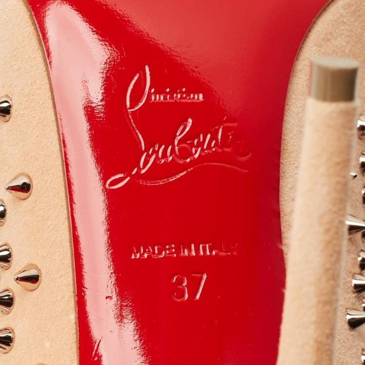 Pre Owned Christian Louboutin Escarpic Size 37 Beige Suede Pumps