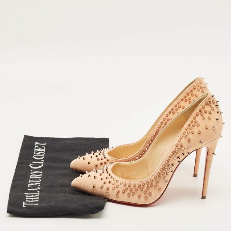 Pre Owned Christian Louboutin Escarpic Size 37 Beige Suede Pumps