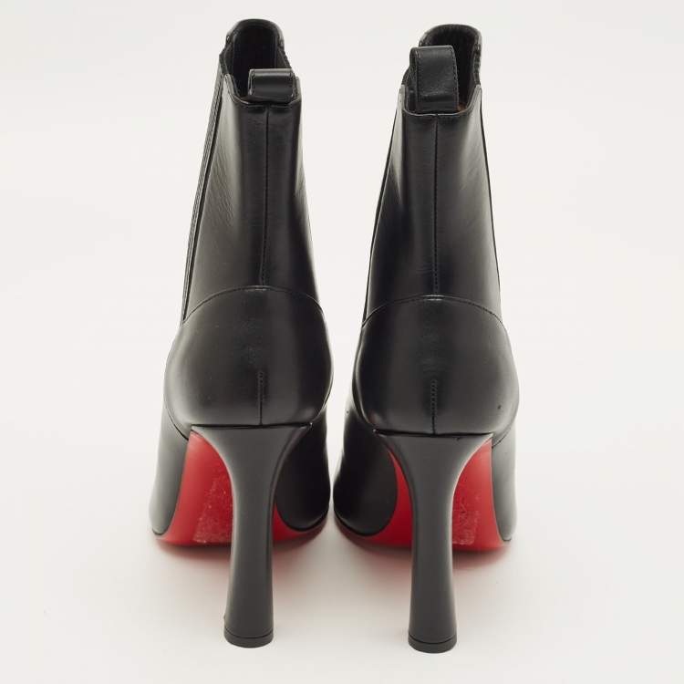 Pre Owned Christian Louboutin Me In The 90s Boots Size 37 Black Leather Ankle Length Boots