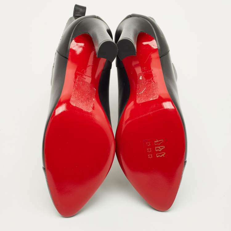 Pre Owned Christian Louboutin Me In The 90s Boots Size 37 Black Leather Ankle Length Boots