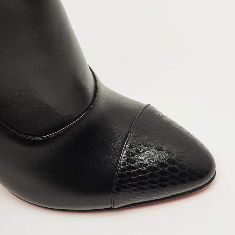 Pre Owned Christian Louboutin Me In The 90s Boots Size 37 Black Leather Ankle Length Boots