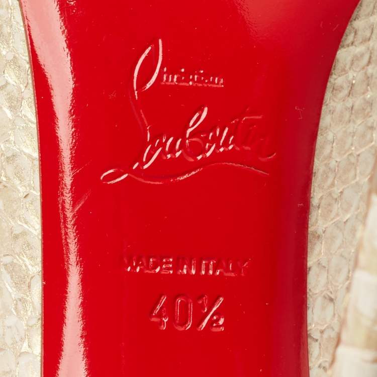مملوكة مسبقًا Christian Louboutin Pigalle Follies Size 40.5 Beige Python Leather Pumps