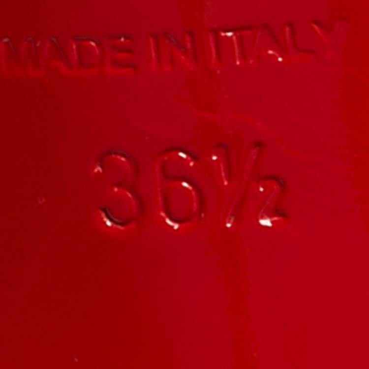 Pre Owned Christian Louboutin Debout Size 36.5 Tricolor Patent Leather and PVC Pumps