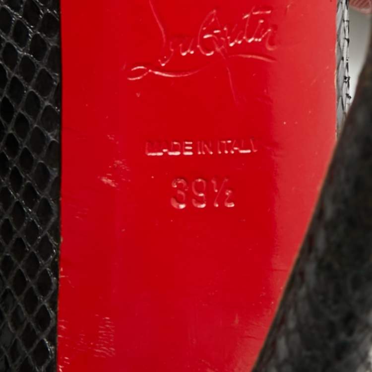 مملوكة مسبقًا Christian Louboutin Maggie Size 39.5 Black Glitter and Snakeskin Leather Platform Pumps