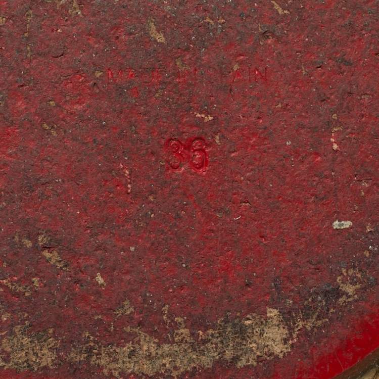 Pre Owned Christian Louboutin Gala Size 36 Navy Blue Canvas Embroidered Crest Espadrille Flats