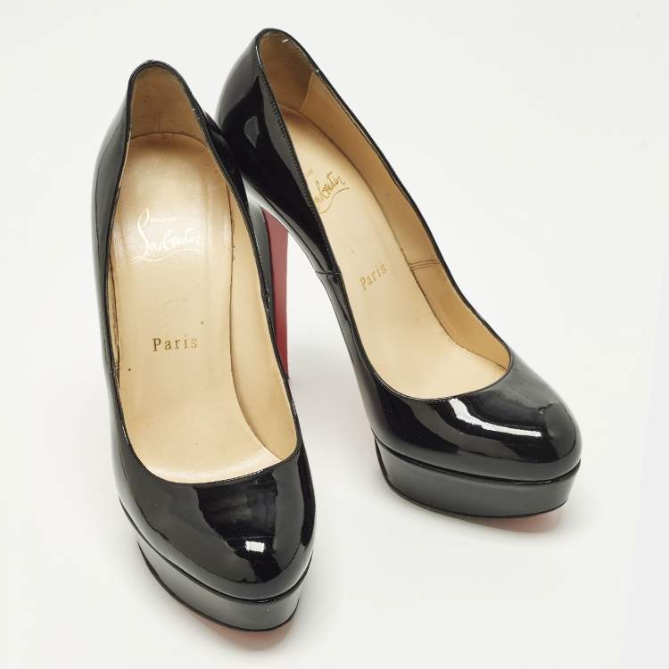 مملوكة مسبقًا Christian Louboutin Bianca Size 38 Black Patent Leather Pumps