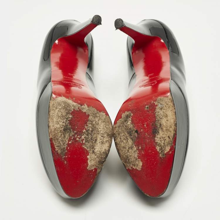 مملوكة مسبقًا Christian Louboutin Bianca Size 38 Black Patent Leather Pumps