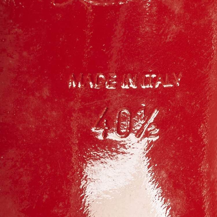 Pre Owned Christian Louboutin Size 40.5 Burgundy/Gold Flora Lace and Suede Ankle Length Boots