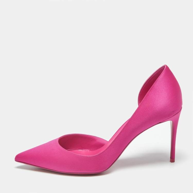 مملوكة مسبقًا Christian Louboutin Iriza Size 38 Pink Satin D'orsay Pumps