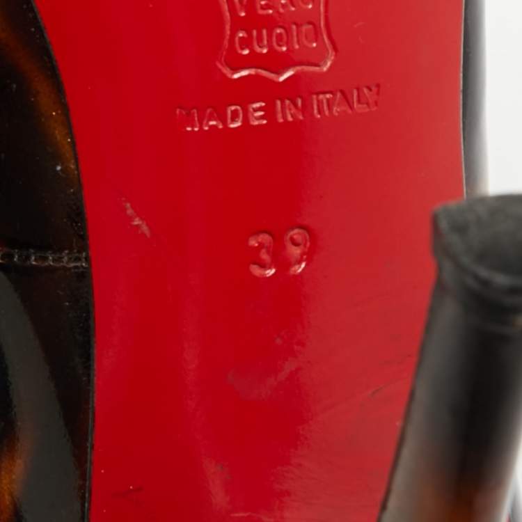 Pre Owned Christian Louboutin Very Prive Size 39 Multicolor Patent Leather Peep Toe Pumps