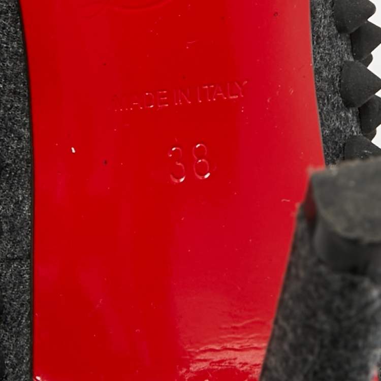 مملوكة مسبقًا Christian Louboutin Pigalle Spikes Size 38 Grey Wool Pumps