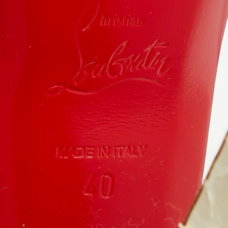 مملوكة مسبقًا Christian Louboutin Size 40 Tricolor Python and Leather Platform Ankle Strap Sandals