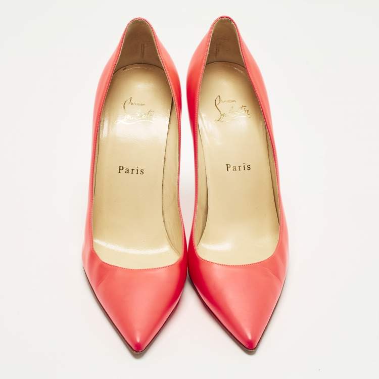 Pre Owned Christian Louboutin So Kate Size 39 Pink/White Leather Pumps