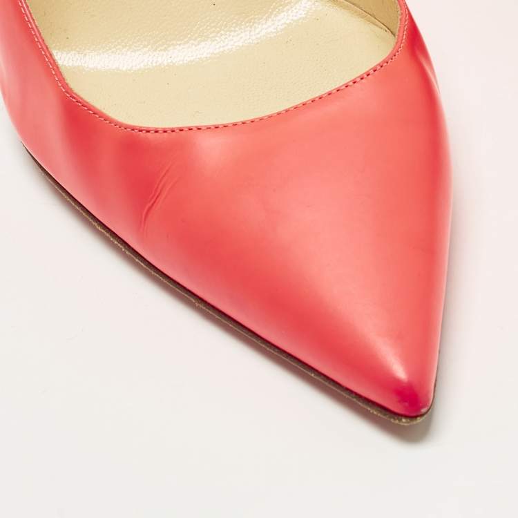 Pre Owned Christian Louboutin So Kate Size 39 Pink/White Leather Pumps