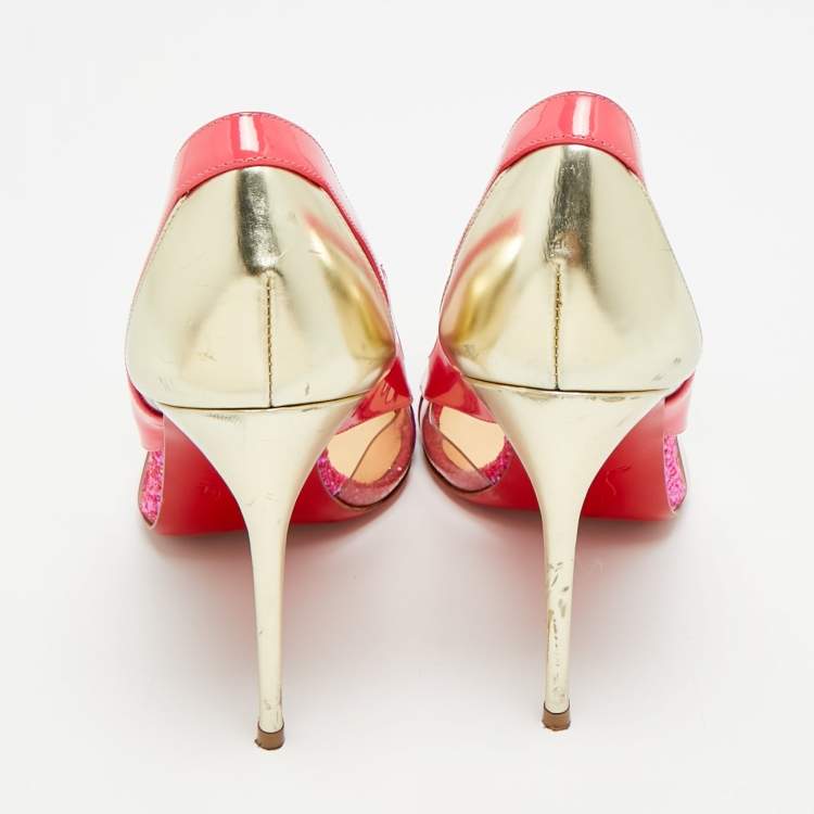 مملوكة مسبقًا Christian Louboutin Galata Size 39 Multicolor Patent Leather and PVC Pumps