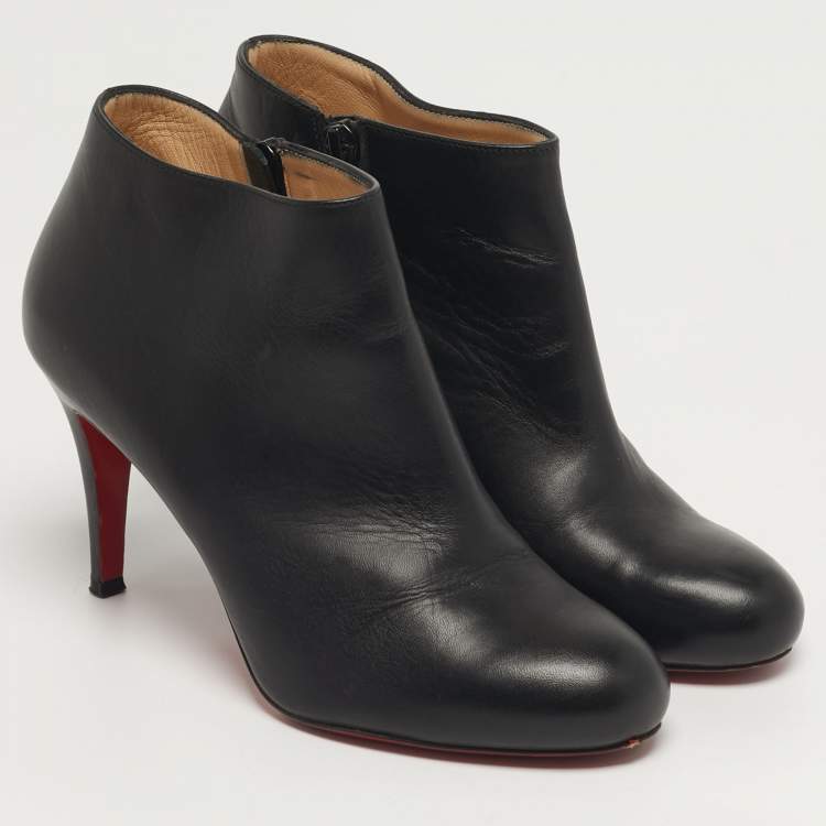 Pre Owned Christian Louboutin Belle Size 36.5 Black Leather Booties