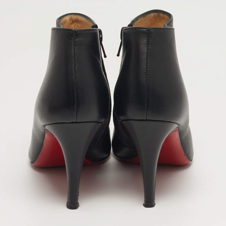 Pre Owned Christian Louboutin Belle Size 36.5 Black Leather Booties
