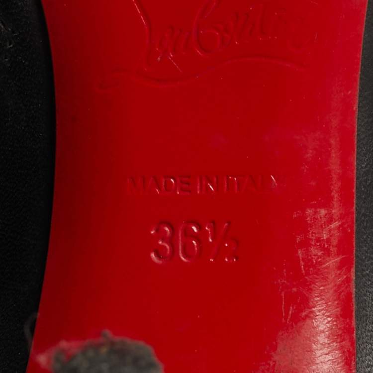Pre Owned Christian Louboutin Belle Size 36.5 Black Leather Booties