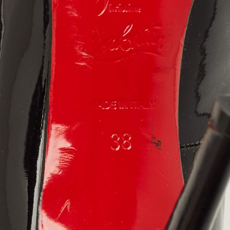 Pre Owned Christian Louboutin So Kate Size 38 Black Patent Leather Pumps