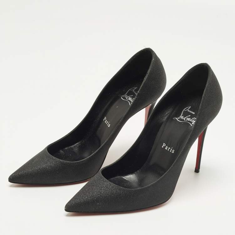 مملوكة مسبقًا Christian Louboutin So Kate Size 39 Black Glitter Pumps