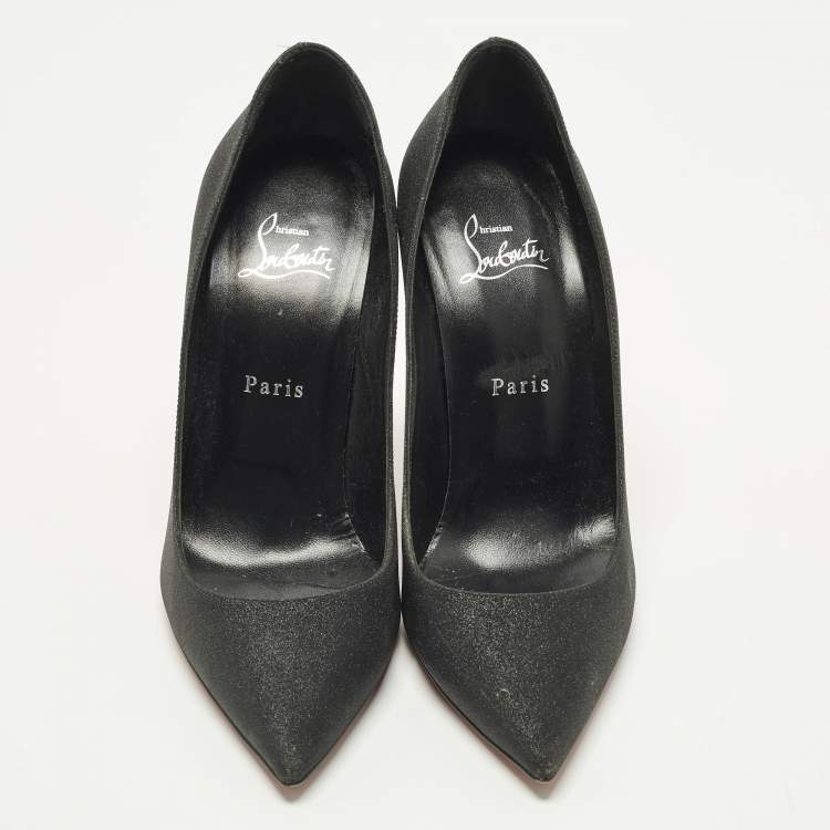 مملوكة مسبقًا Christian Louboutin So Kate Size 39 Black Glitter Pumps