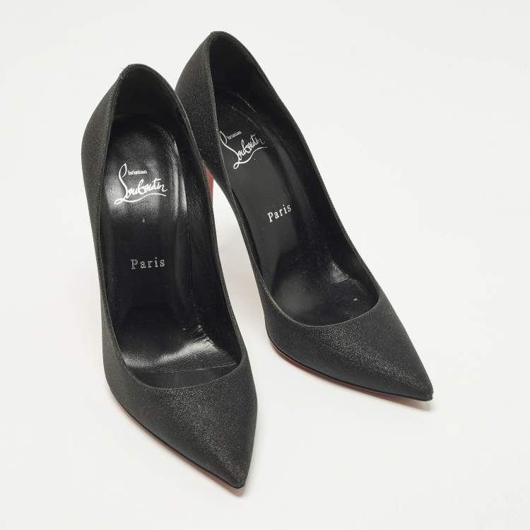 مملوكة مسبقًا Christian Louboutin So Kate Size 39 Black Glitter Pumps