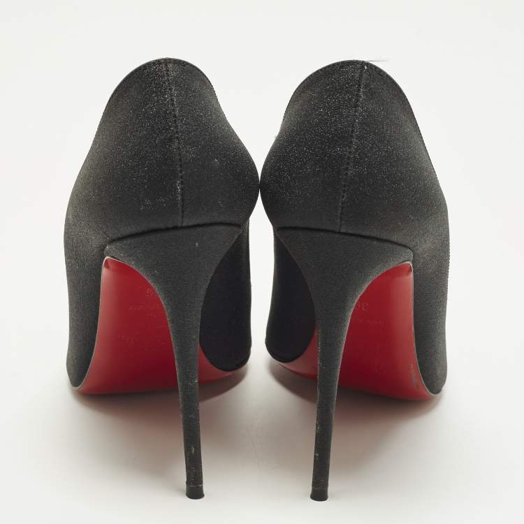 مملوكة مسبقًا Christian Louboutin So Kate Size 39 Black Glitter Pumps