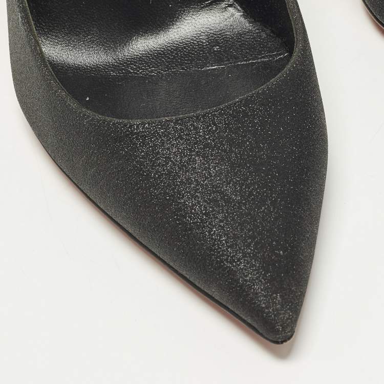 مملوكة مسبقًا Christian Louboutin So Kate Size 39 Black Glitter Pumps