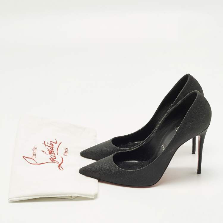 مملوكة مسبقًا Christian Louboutin So Kate Size 39 Black Glitter Pumps
