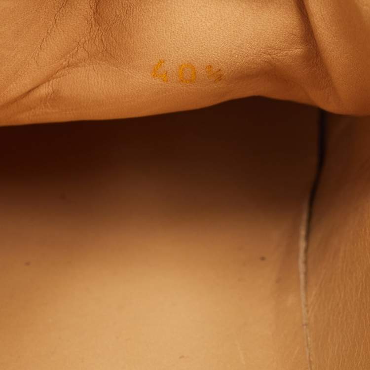 Pre Owned Christian Louboutin Gondola Strass Size 40.5 Black/Gold Suede and Patent Leather Low Top Sneakers