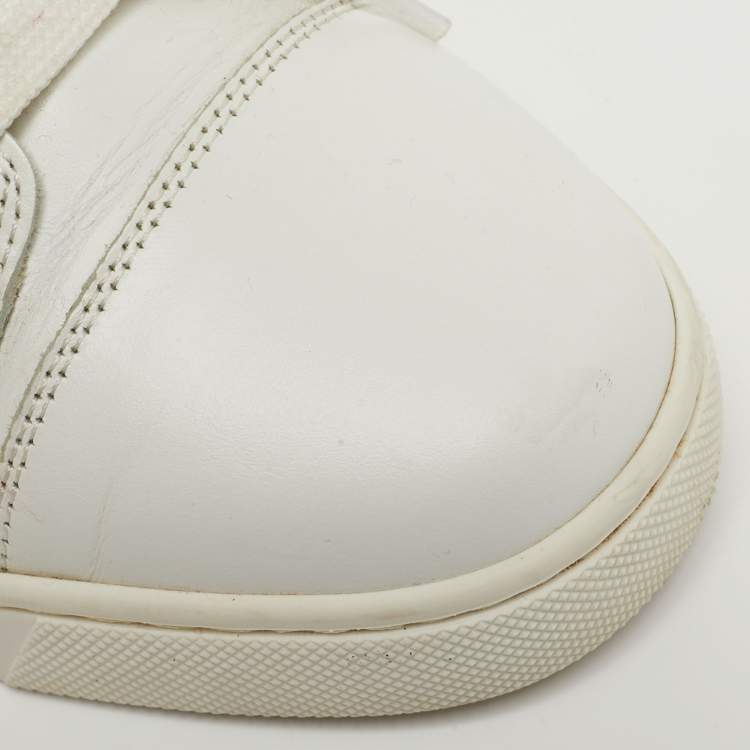 Pre Owned Christian Louboutin Vieira Size 35 White Leather Low Top Sneakers