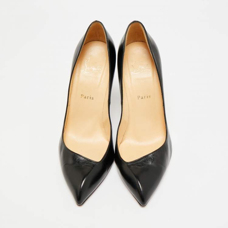 مملوكة مسبقًا Christian Louboutin Corneille Size 39.5 Black Leather Pumps