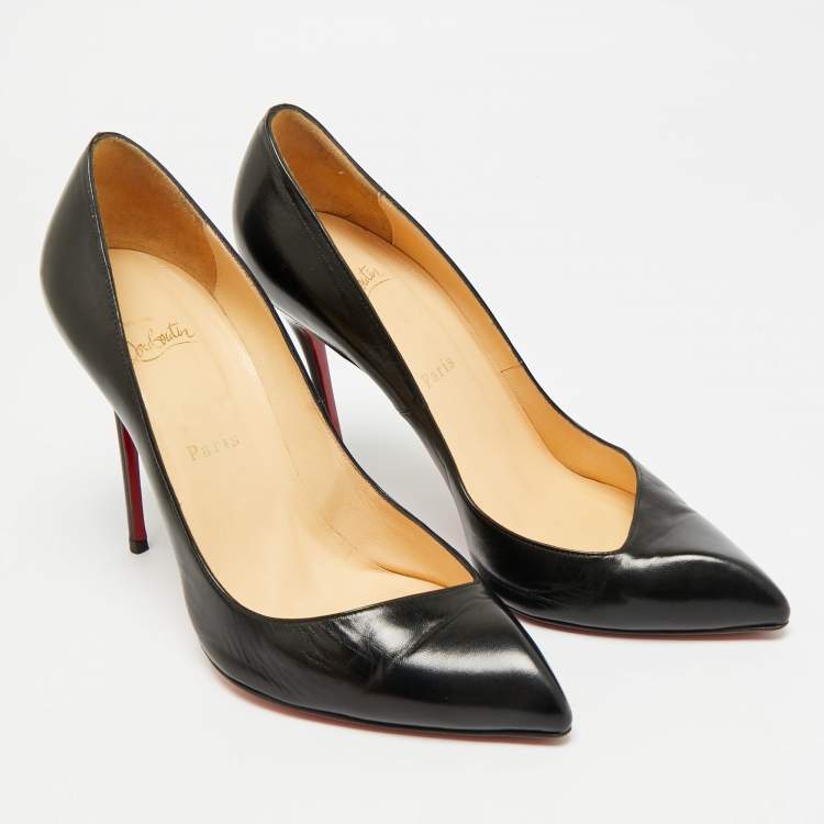مملوكة مسبقًا Christian Louboutin Corneille Size 39.5 Black Leather Pumps
