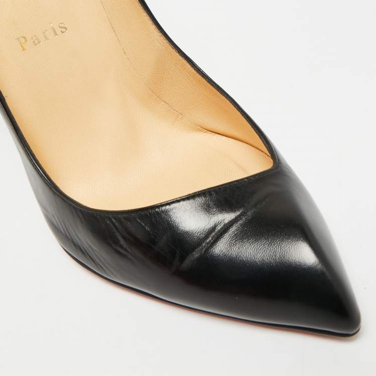 مملوكة مسبقًا Christian Louboutin Corneille Size 39.5 Black Leather Pumps