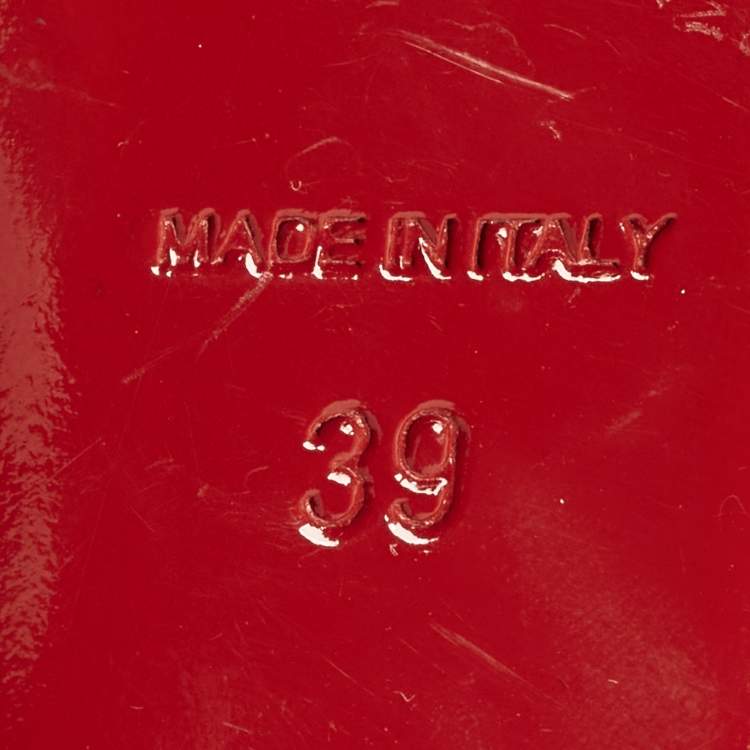 Pre Owned Christian Louboutin Catchy Two Size 39 Black Patent Leather Peep Toe Pumps