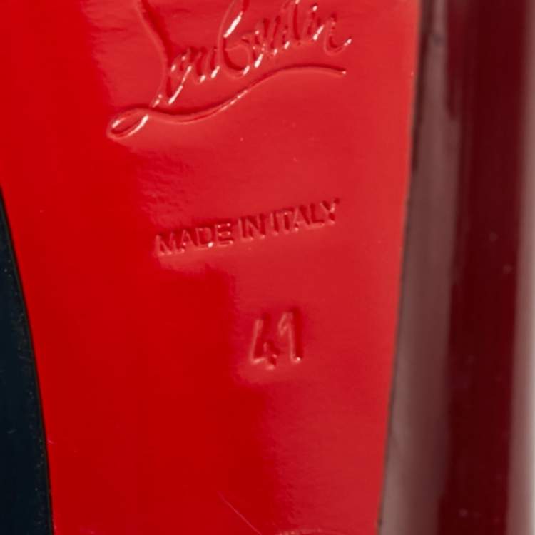 مملوكة مسبقًا Christian Louboutin Lady Peep Size 41 Tricolor Patent Leather Platform Slingback Pumps
