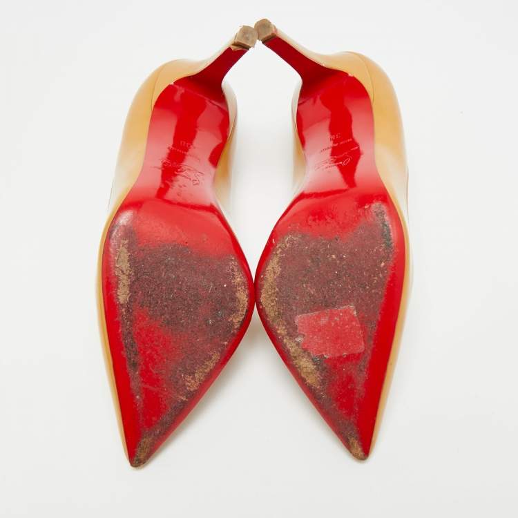 Pre Owned Christian Louboutin So Kate Size 38 Beige Patent Leather Pumps