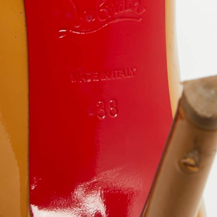 Pre Owned Christian Louboutin So Kate Size 38 Beige Patent Leather Pumps