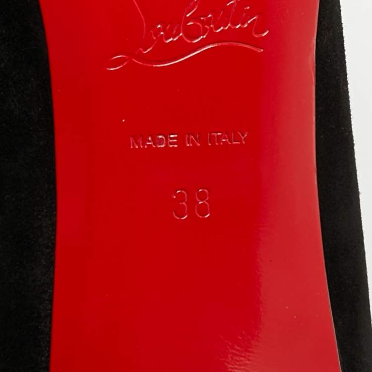 Pre Owned Christian Louboutin Hao Size 38 Black Leather and Suede Pumps