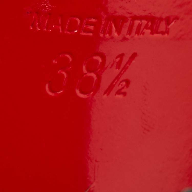 Pre Owned Christian Louboutin Inflama Sab Size 38.5 Black Leather Slide Sandals