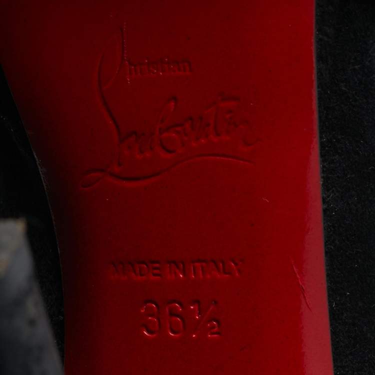 Pre Owned Christian Louboutin Size 36.5 Black Suede Knee Length Boots