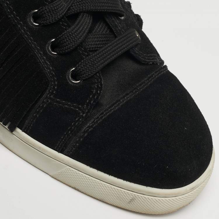 Pre Owned Christian Louboutin Coachelito Size 40 Black Suede High Top Sneakers